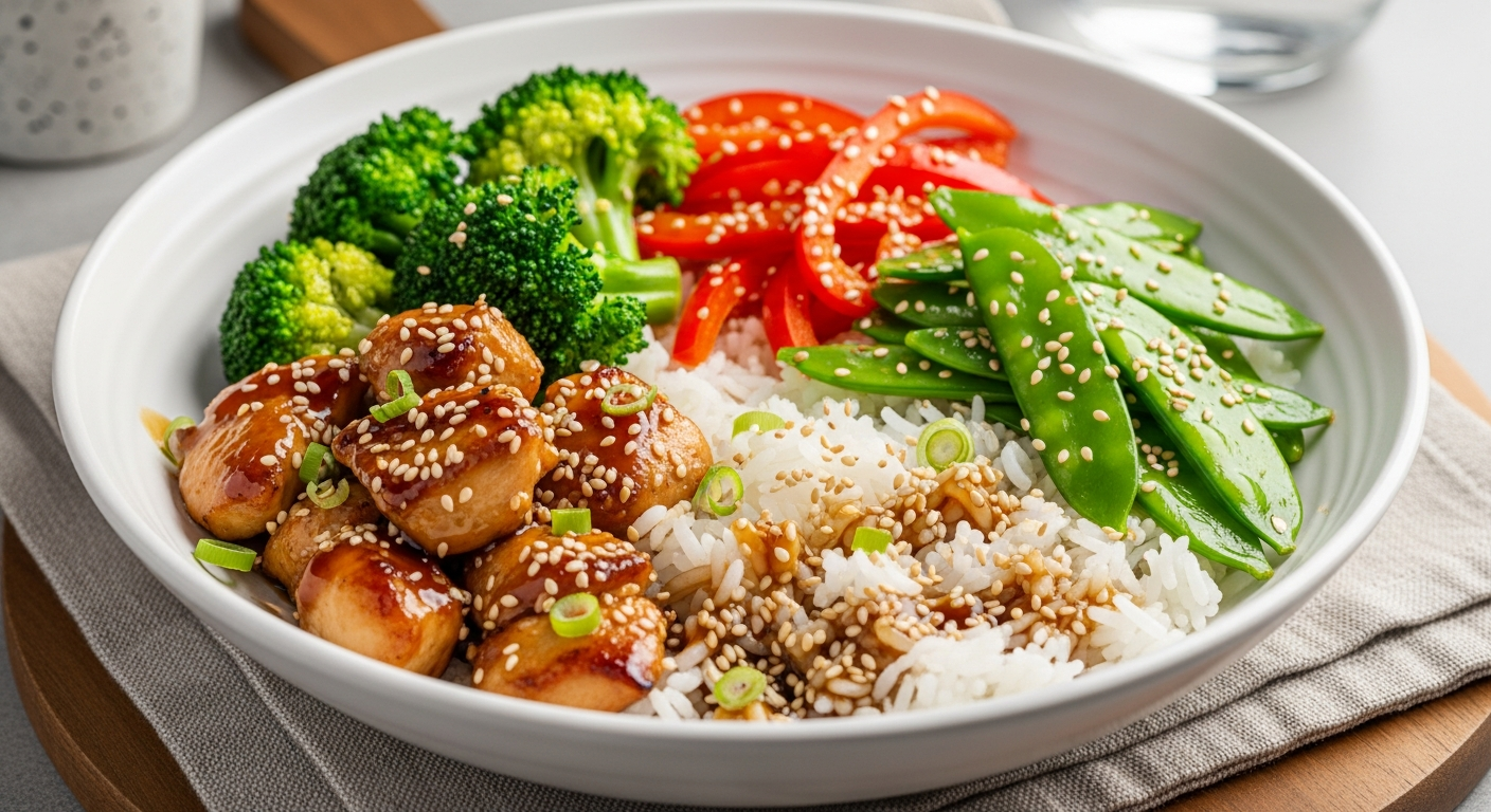 照烧鸡肉蔬菜饭