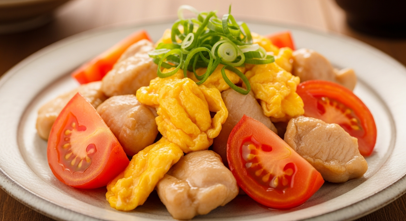 番茄鸡蛋滑鸡丁