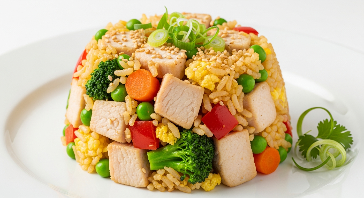 缤纷彩蔬鸡丁炒饭