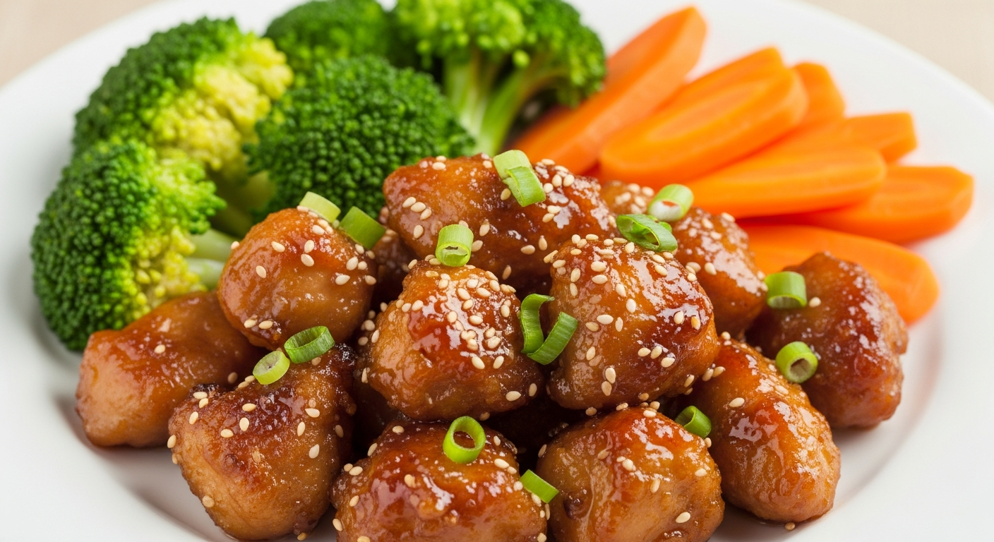 蜜汁蒜香鸡（配西兰花胡萝卜）