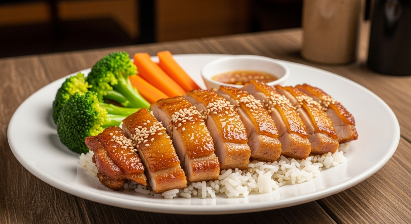 香煎蜜汁鸡腿饭