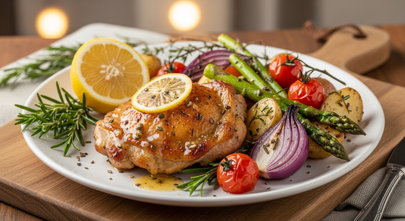 香草柠檬鸡腿时蔬一锅出