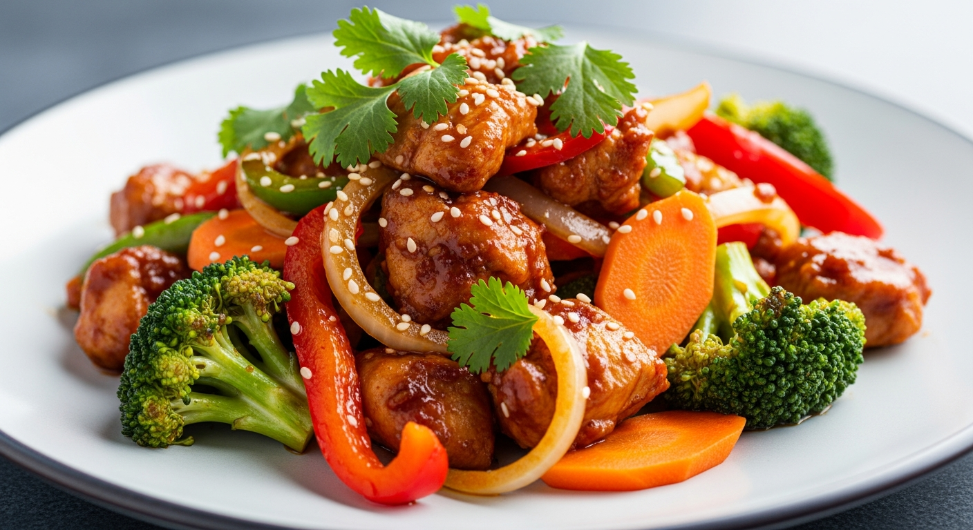 香辣鸡肉时蔬快炒